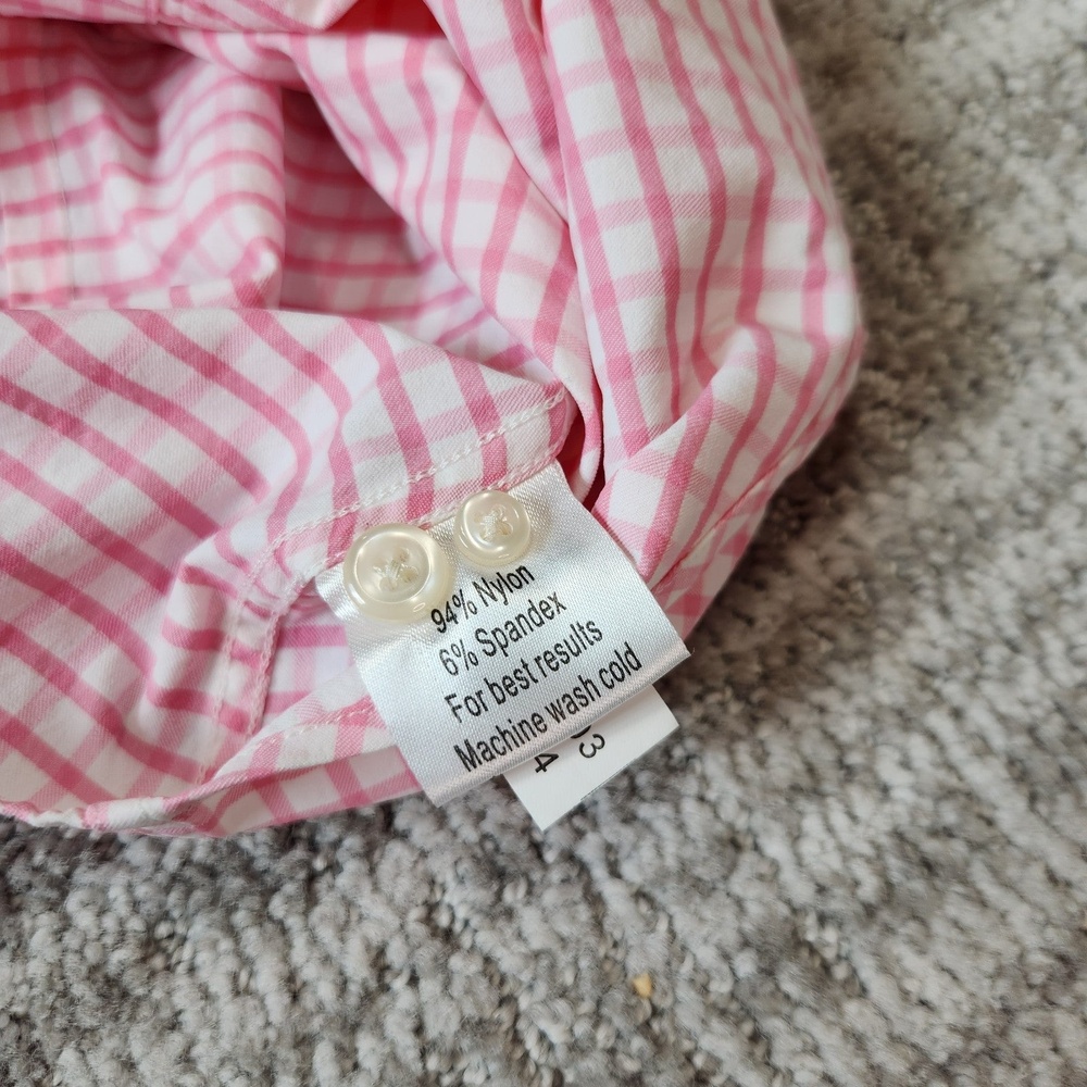 Peter Millar Performance roll-tab long sleeve button down top pink size S ladies - Picture 9 of 12